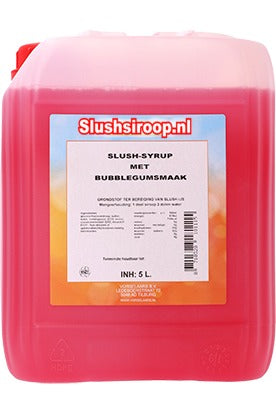 Slushsiroop BUBBLEGUM - tank met 5 ltr - Vorselaars - Slushsiroop.nl