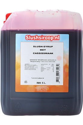 Slushsiroop CASSIS smaak - tank met 5 ltr - Vorselaars - Slushsiroop.nl