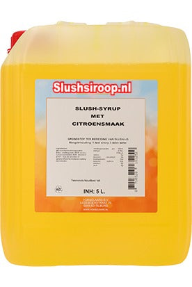 Slushsiroop CITROEN smaak - tank met 5 ltr - Vorselaars - Slushsiroop.nl