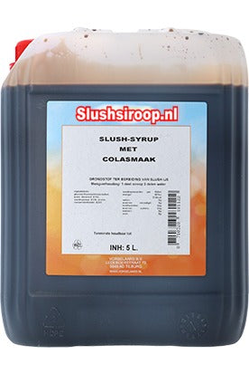 Slushsiroop COLA smaak - tank met 5 ltr - Vorselaars - Slushsiroop.nl