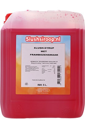 Slushsiroop FRAMBOZEN smaak - tank met 5 ltr - Vorselaars - Slushsiroop.nl