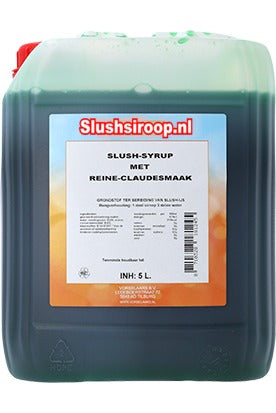 Slushsiroop REINE CLAUDE smaak - tank met 5 ltr - Vorselaars - Slushsiroop.nl